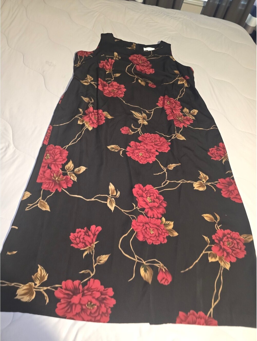 Women's STUDIO I Black Red Floral Sleeveless Midi Dress Size 20W